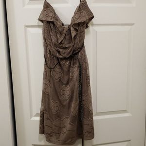 NWT Torrid Brown Crochet Ruffle Dress